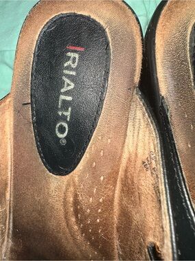 Rialto Brown and Black Wedge Sandals